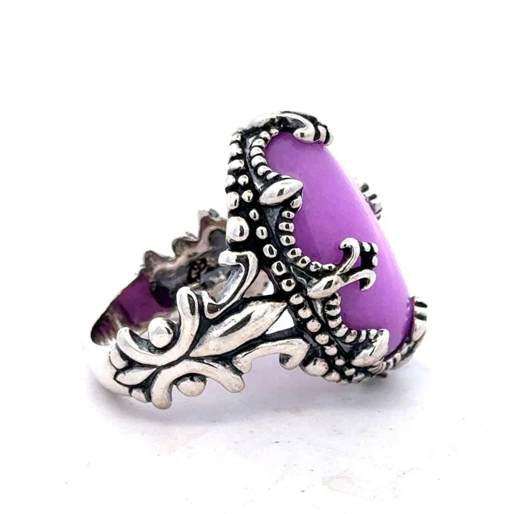 Carolyn Pollack Navajo 925 Sterling Silver Purple Phosphosiderite Statement Ring - Picture 4 of 15